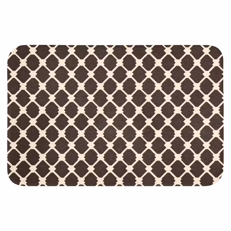 Bruin - Ruitpatroon - Geometrisch Badmat klein 997 -3d