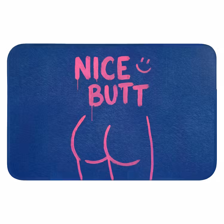Brutaal - Grappig - Blauw Badmat klein -3d