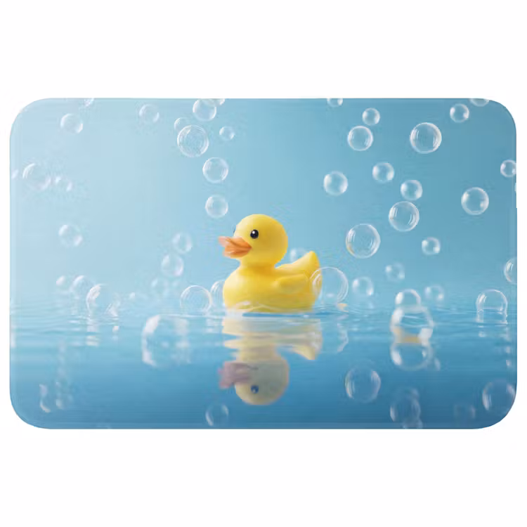 Bubbels - Badeend - Geel Badmat klein -3d