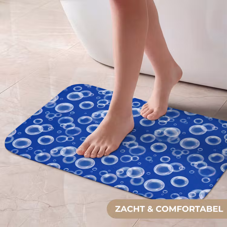 Bubbels - Patroon - Blauw Badmat klein -USP_ZachtNL