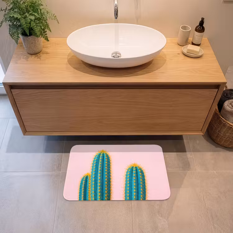 Cactussen - Modern - Pastel Badmat klein -sfeer1