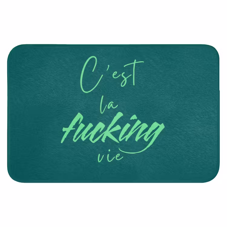 c'est la fucking vie - Groen - Handgeschreven Badmat klein -3d