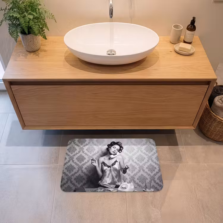 Chic - Vrouw - Zwart - Wit Badmat klein -sfeer1