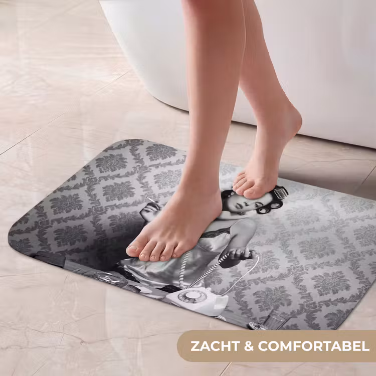 Chic - Vrouw - Zwart - Wit Badmat klein -USP_ZachtNL