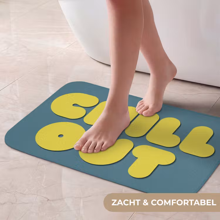 Chill out - Geel - Blauw Badmat klein -USP_ZachtNL