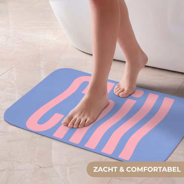 Chill - Roze - Blauw - Golvend Badmat klein -USP_ZachtNL