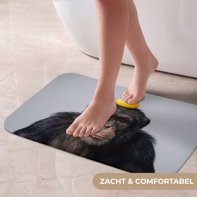 Chimpansee - Badeend - Grijs Badmat klein -USP_ZachtNL