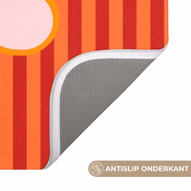 Ciao bella - Tekstwolk - Strepen - Oranje Badmat klein -USP_AntislipNL