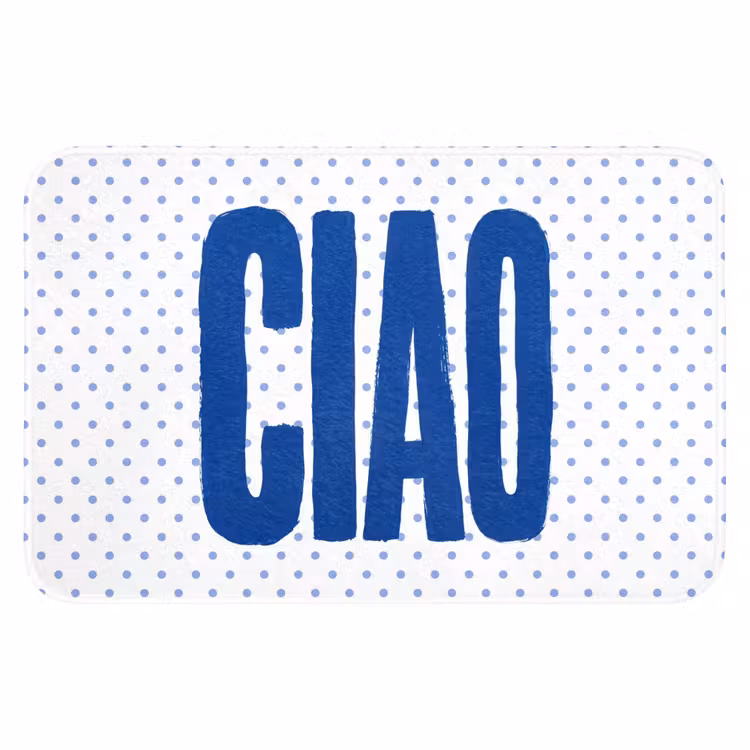 Ciao - Blauw - Stippen Badmat klein -3d