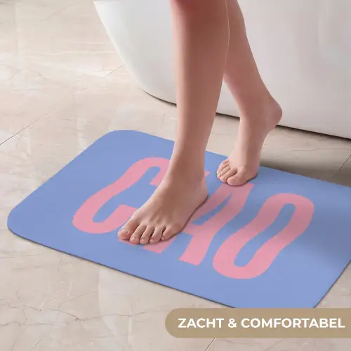 Ciao - Roze - Blauw - Golvend Badmat klein -USP_ZachtNL