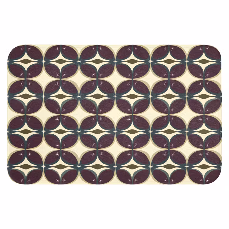 Cirkel - Retro - Kleurrijk Badmat klein 997 -3d