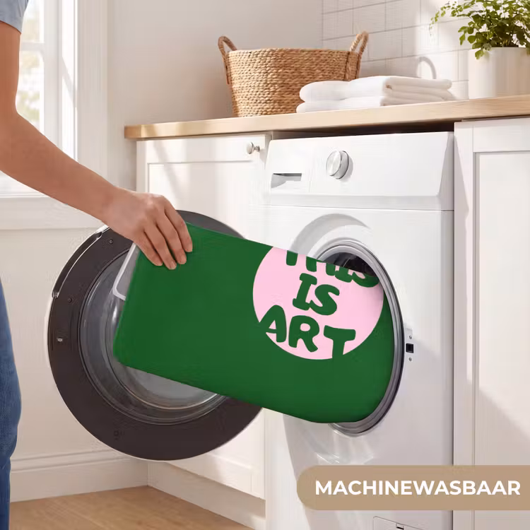 Cirkel - Roze - Tekst - Art Badmat klein -USP_WasbaarNL