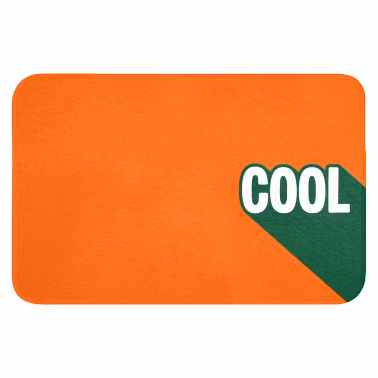 Cool - Oranje - Groen Badmat klein -3d
