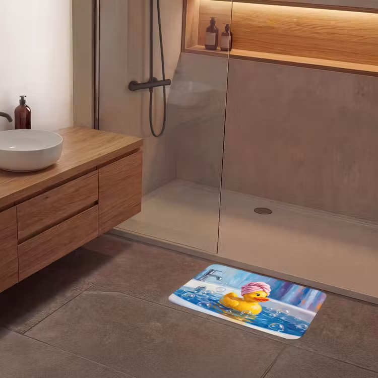 Creatief - Badeend - Kleurrijk Badmat klein -sfeer2