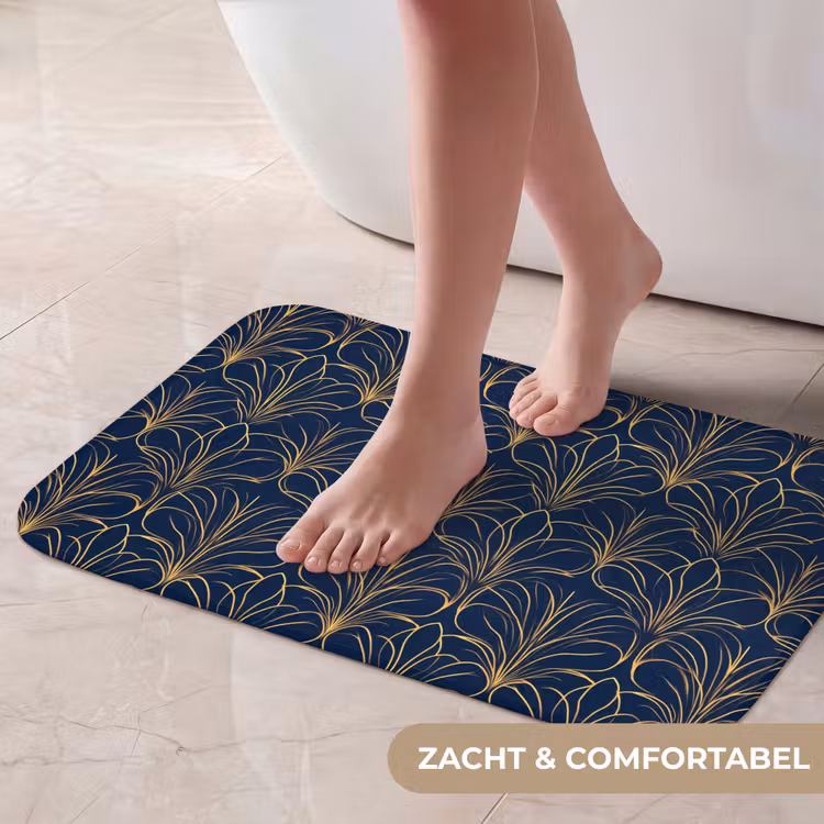 Deco - Waaier - Blauw Badmat klein 997 -USP_ZachtNL
