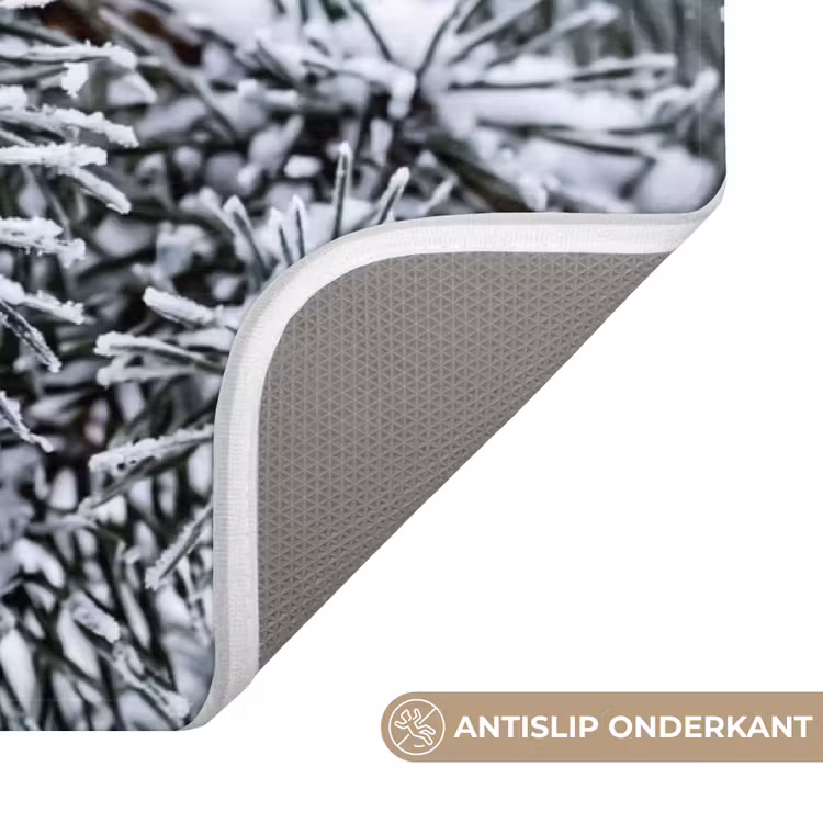 Dennenappel - Tak - Sneeuw - Winter - Sfeervol Badmat middel -USP_AntislipNL