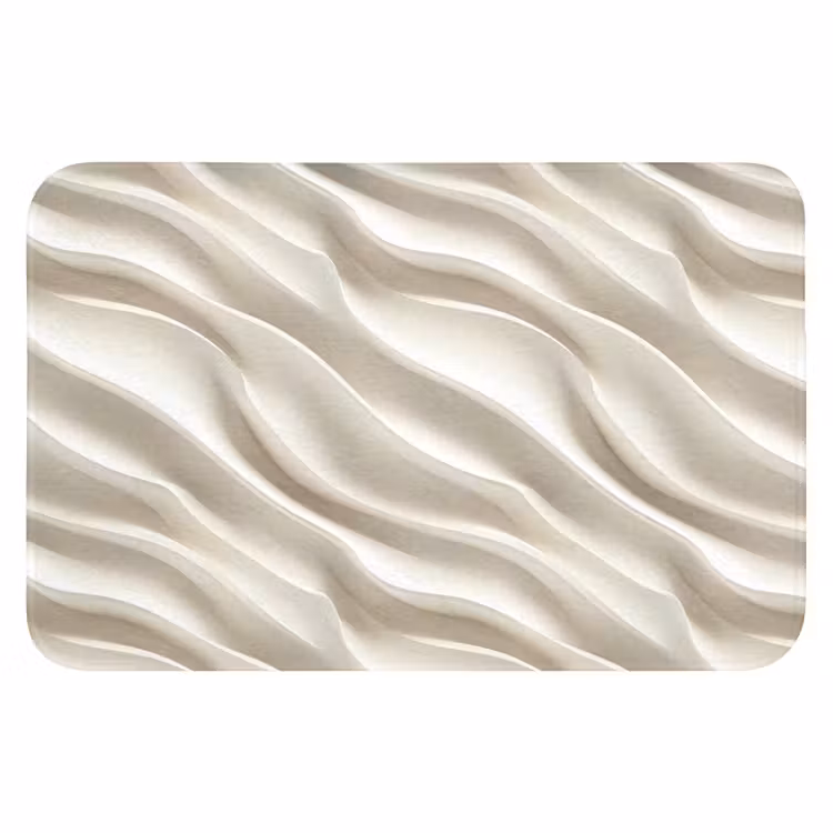 Diagonaal - Golven - Crème Badmat klein 997 -3d