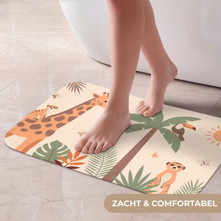 Dieren - Tropisch - Safari - Kleurrijk Badmat klein -USP_ZachtNL