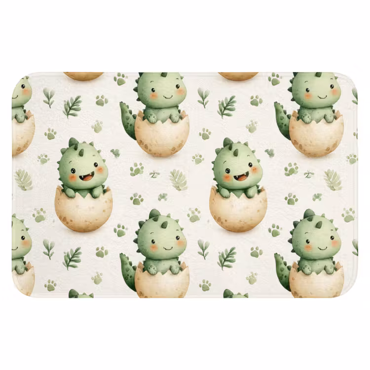 Dino - Eieren - Groen Badmat klein 997 -3d