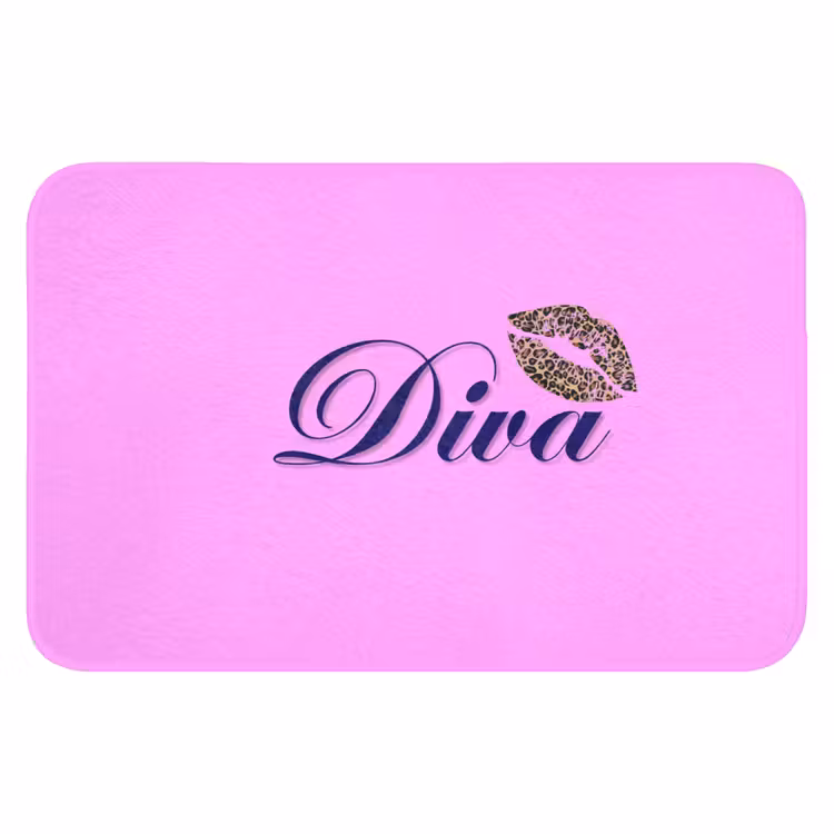 Diva - Lip - Panterprint - Roze Badmat klein -3d