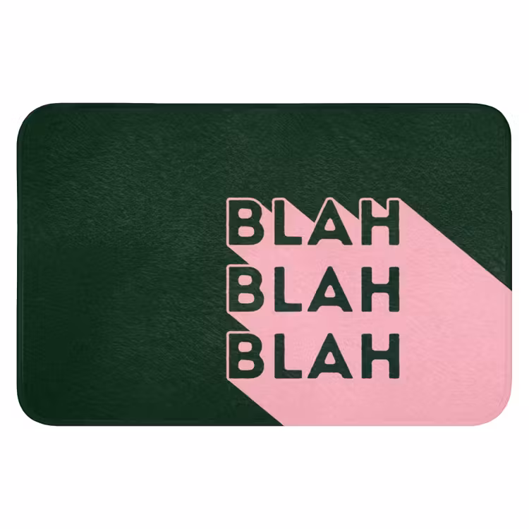 Donkergroen - Tekst - Schaduw - Grafisch Badmat klein -3d