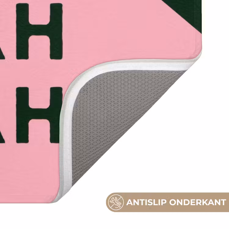 Donkergroen - Tekst - Schaduw - Grafisch Badmat klein -USP_AntislipNL
