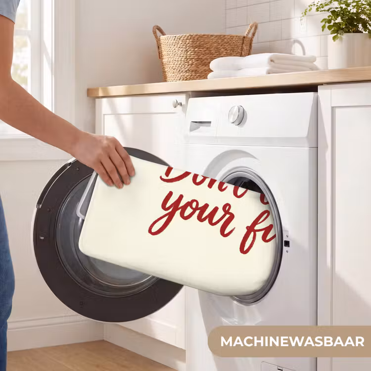 Don't lose your fire - Rood - Wit - Minimalistisch Badmat middel -USP_WasbaarNL