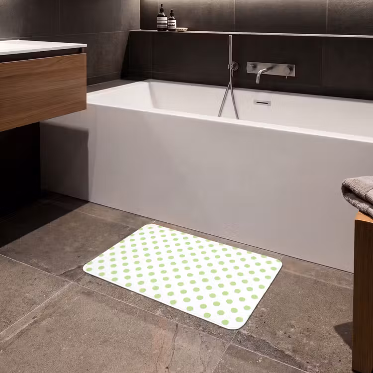Dots - Klassiek - Groen Badmat klein 997 -sfeer3