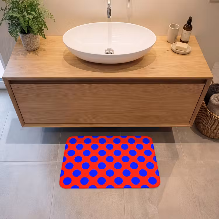 Dots - Klassiek - Rood Badmat klein 997 -sfeer1
