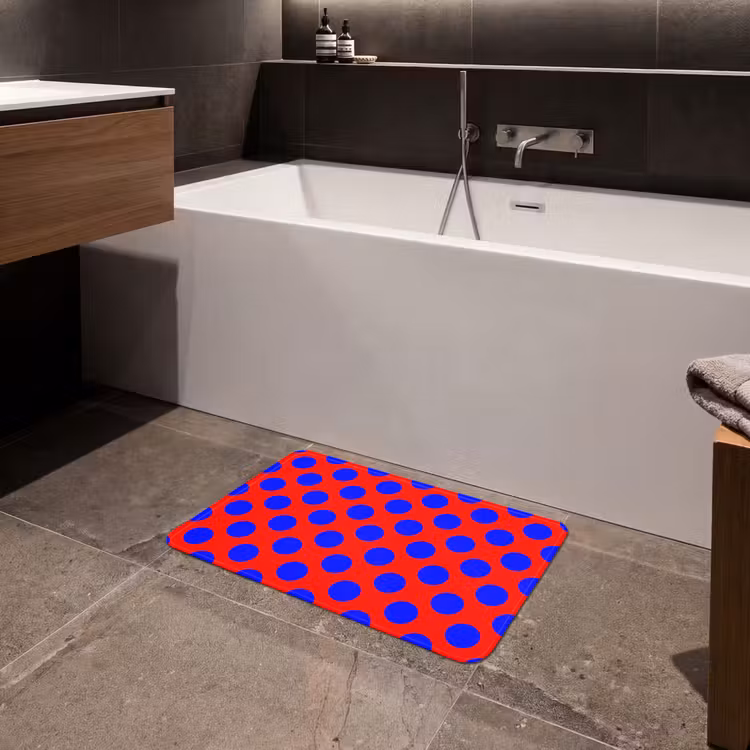 Dots - Klassiek - Rood Badmat klein 997 -sfeer3