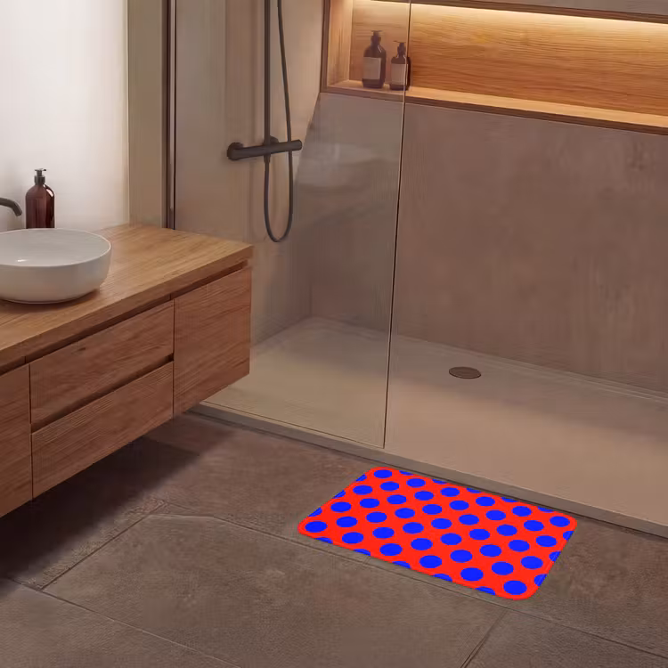 Dots - Klassiek - Rood Badmat klein 997 -sfeer2