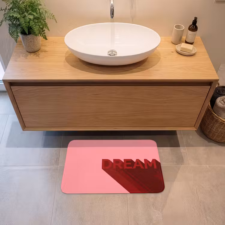 Dream - 3D - Rood - Roze Badmat klein -sfeer1