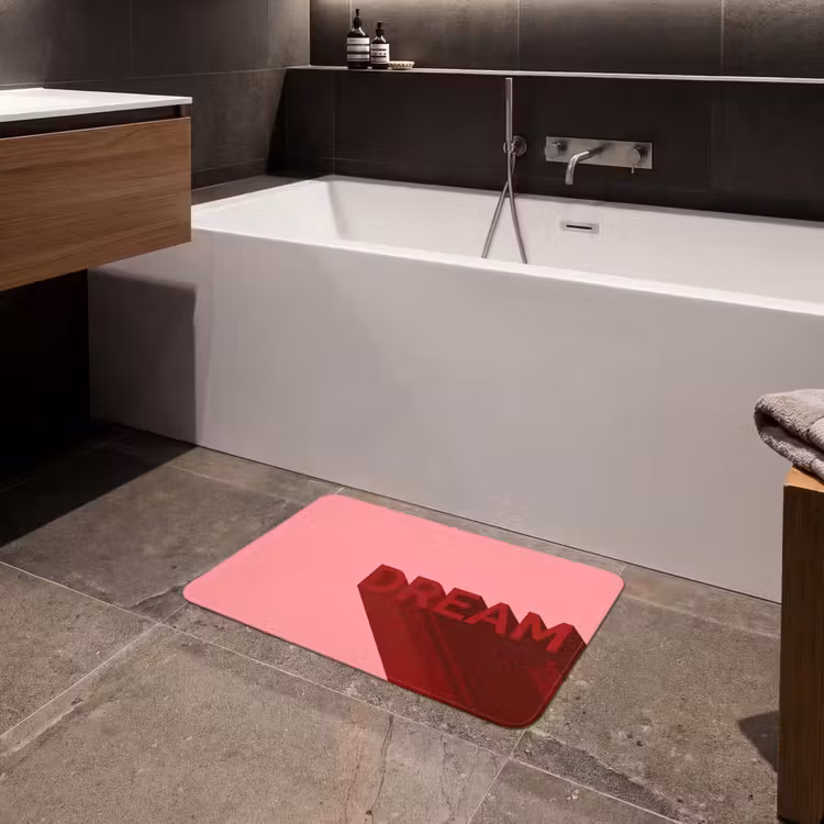 Dream - 3D - Rood - Roze Badmat klein -sfeer3