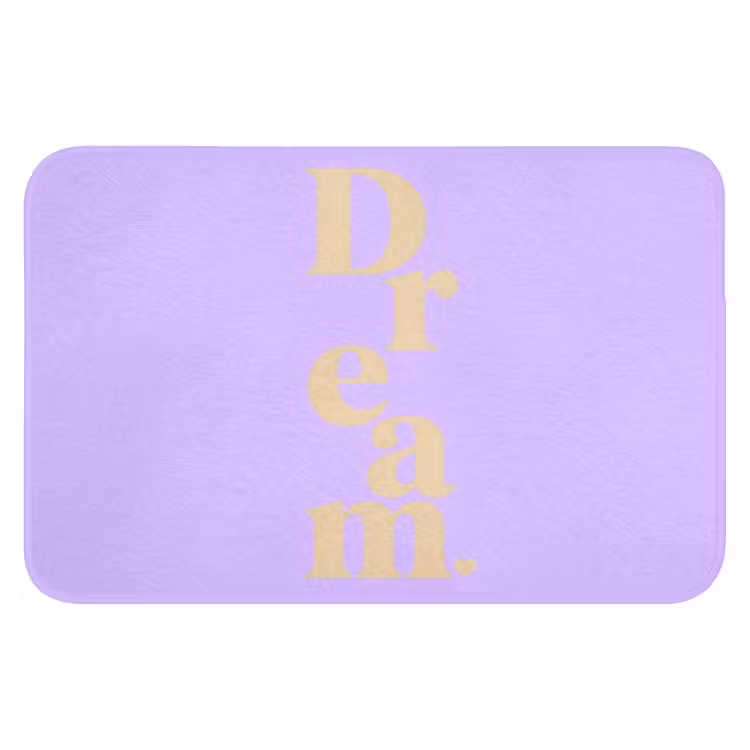 Dream - Paars - Typografisch Badmat klein -3d