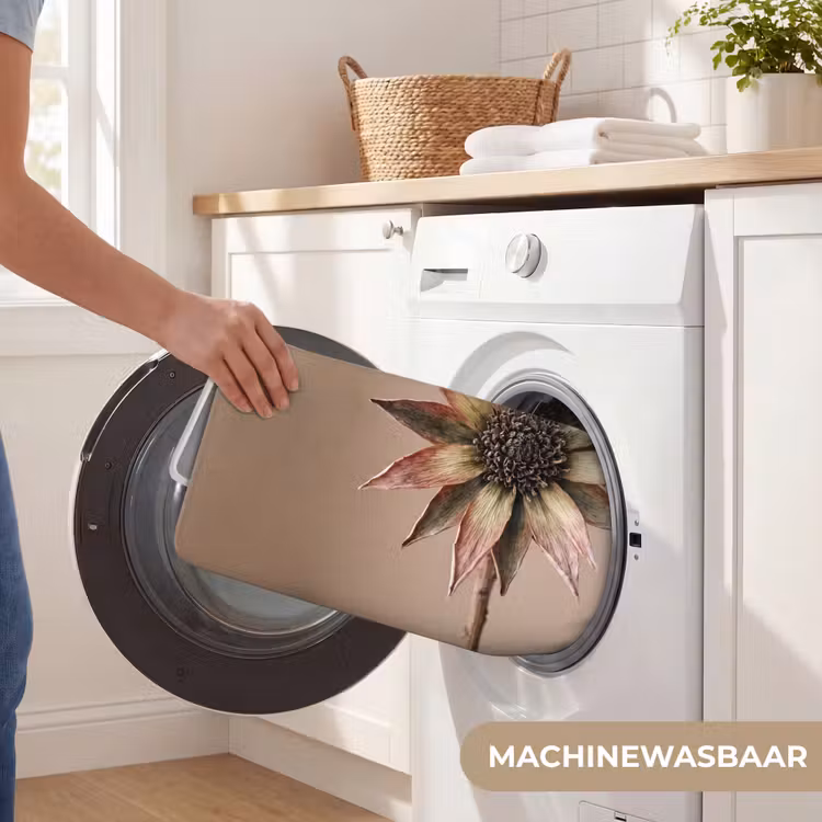 Droogbloem - Protea - Vintage - Beige - Rustiek Badmat klein -USP_WasbaarNL