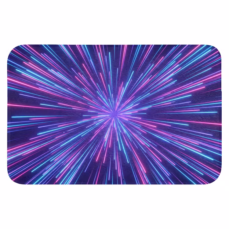 Dynamisch - Ruimte - Kleurrijk Badmat klein -3d