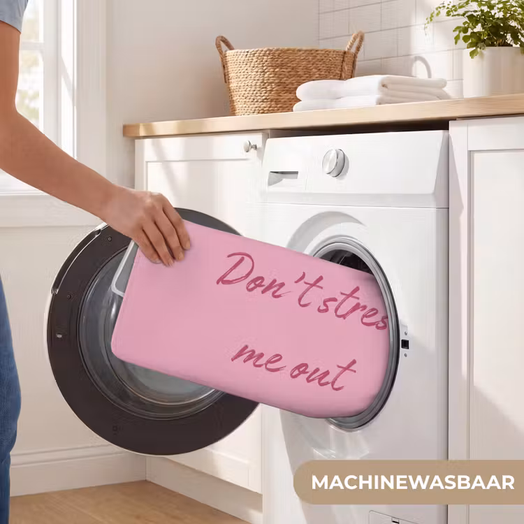 Eat me out don't stress me out - Roze - Handgeschreven Badmat klein -USP_WasbaarNL