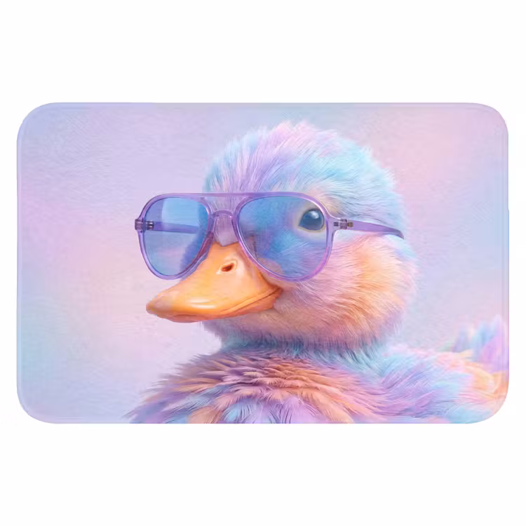 Eend - bril - Pastel Badmat klein -3d