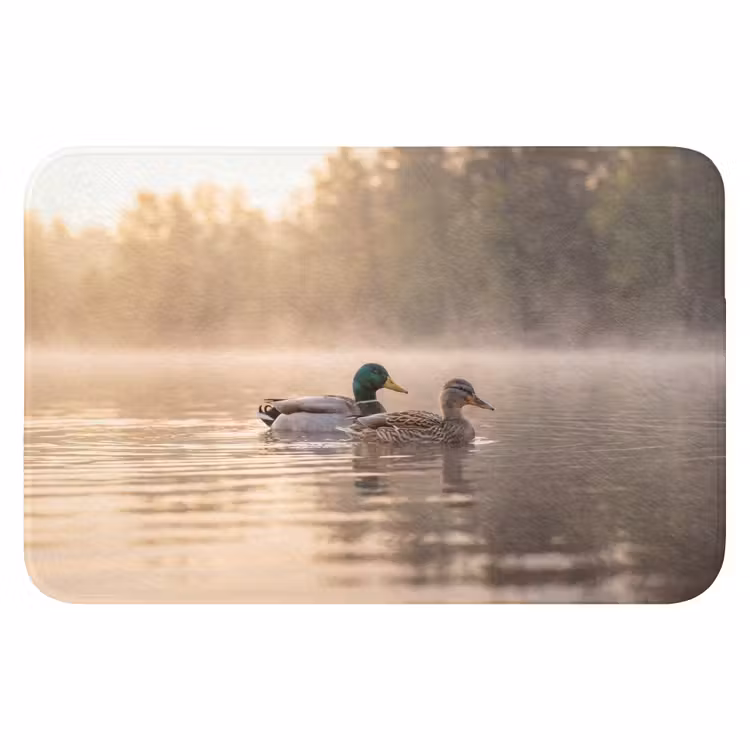 Eenden - Water - Mist - Natuur Badmat klein -3d