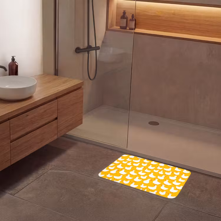 Eendjes - Patroon - Geel Badmat klein 997 -sfeer2