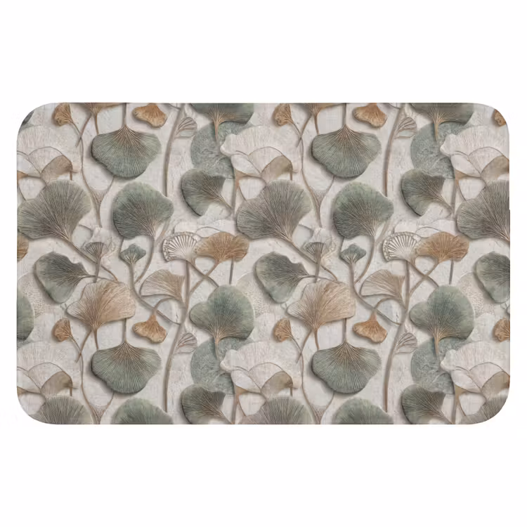 Elegant - Bladeren - Groen Badmat klein 997 -3d