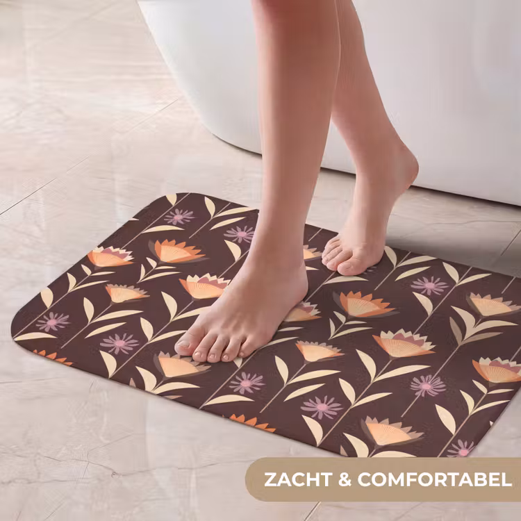 Elegant - Retro - Bruin Badmat klein 997 -USP_ZachtNL