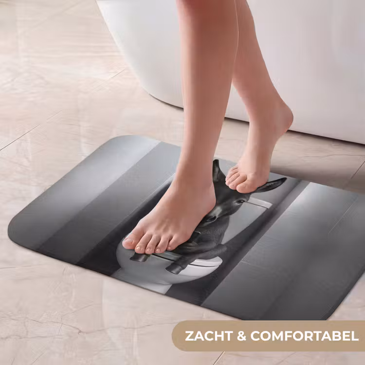 Ezel - Telefoon - Toilet - Zwart - Wit Badmat klein -USP_ZachtNL
