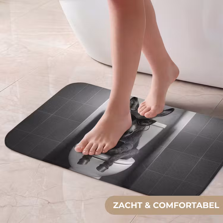 Ezel - Telefoon - Toilet - Zwart - Wit Badmat klein -USP_ZachtNL