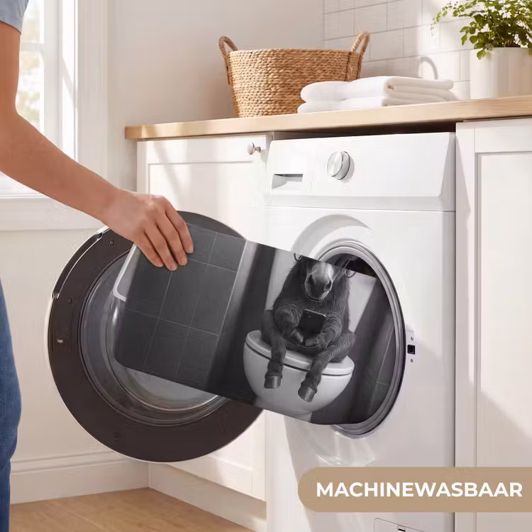 Ezel - Telefoon - Toilet - Zwart - Wit Badmat klein -USP_WasbaarNL