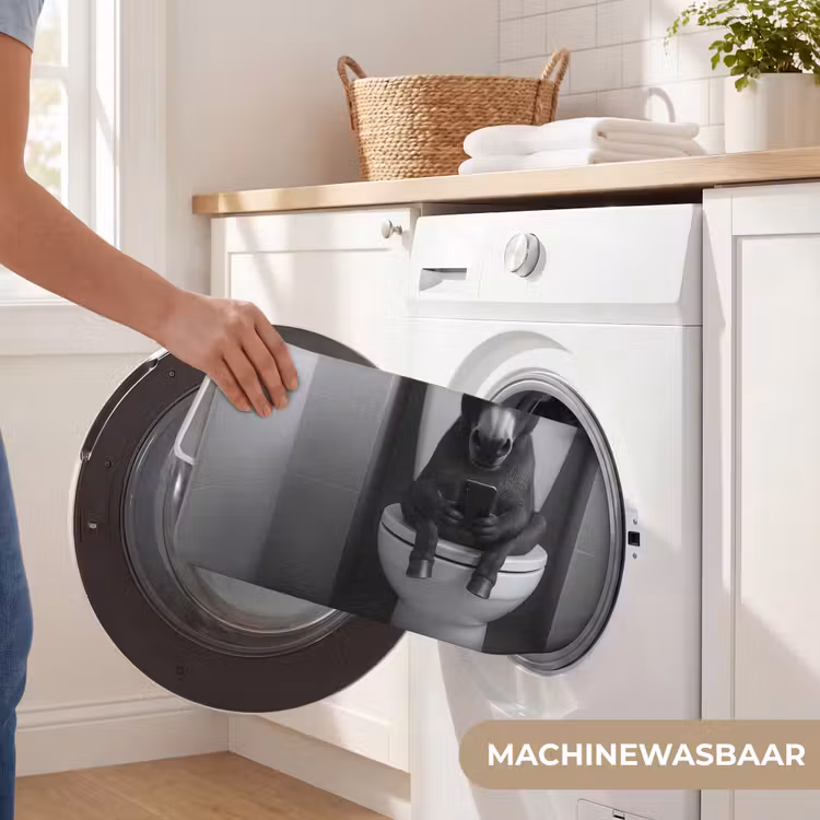 Ezel - Telefoon - Toilet - Zwart - Wit Badmat klein -USP_WasbaarNL