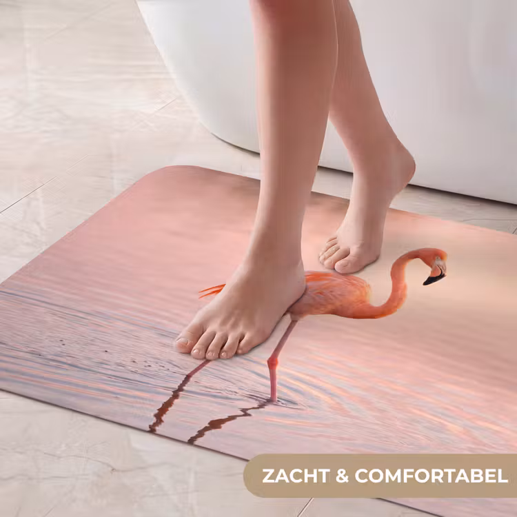 Flamingo - Water - Roze Badmat middel -USP_ZachtNL