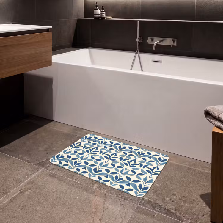 Flora - Modern - Blauw Badmat klein 997 -sfeer3