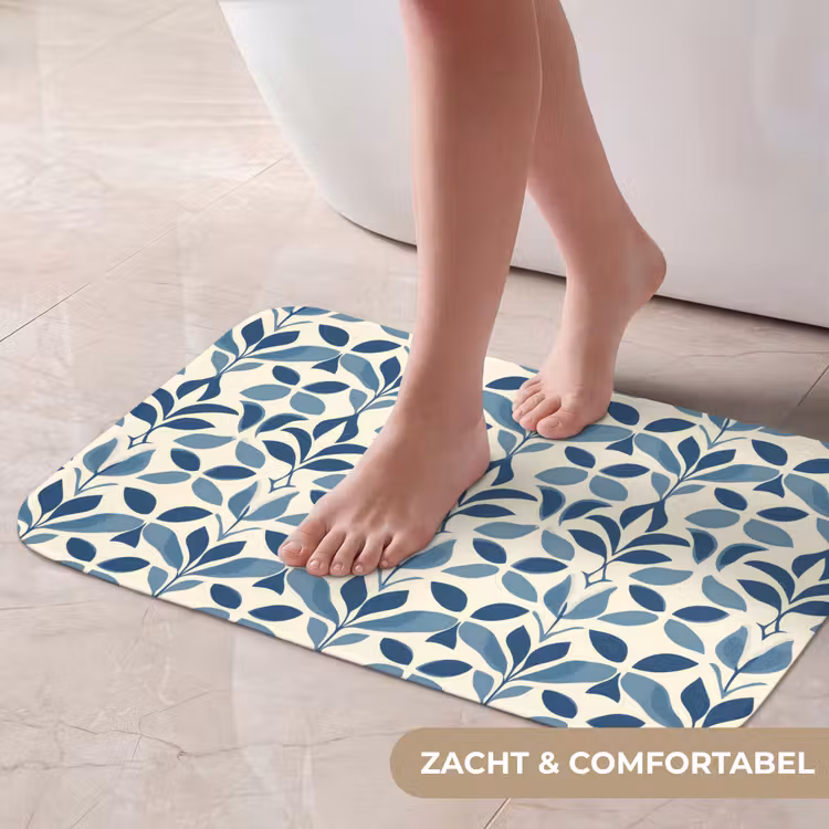 Flora - Modern - Blauw Badmat klein 997 -USP_ZachtNL