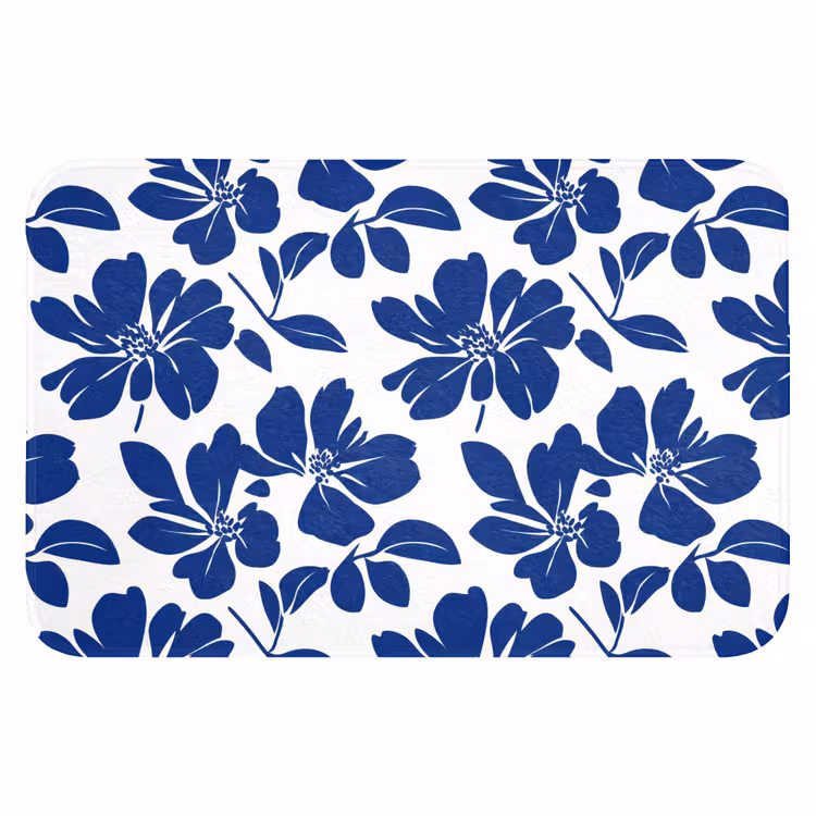 Floraal - Modern - Blauw Badmat klein 997 -3d